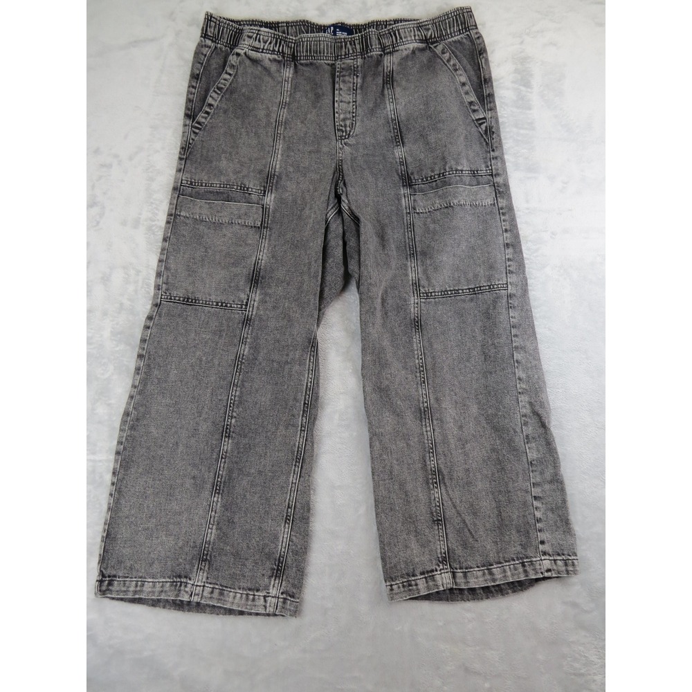 GAP High Rise Wide Leg Jeans Womens XL‎ Grey Wash Baggy Skater Streetwear